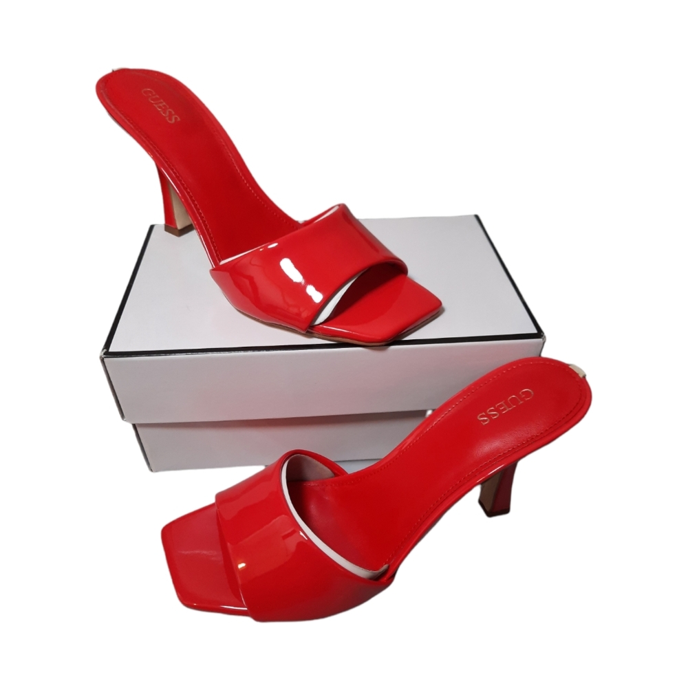 GUESS Women's Seldie Pump,red 7.5